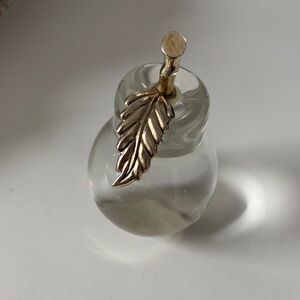 Elegant Gold and Clear Glass Pear Paperweight